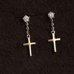 Load image into Gallery viewer, Cross Drop Earrings
