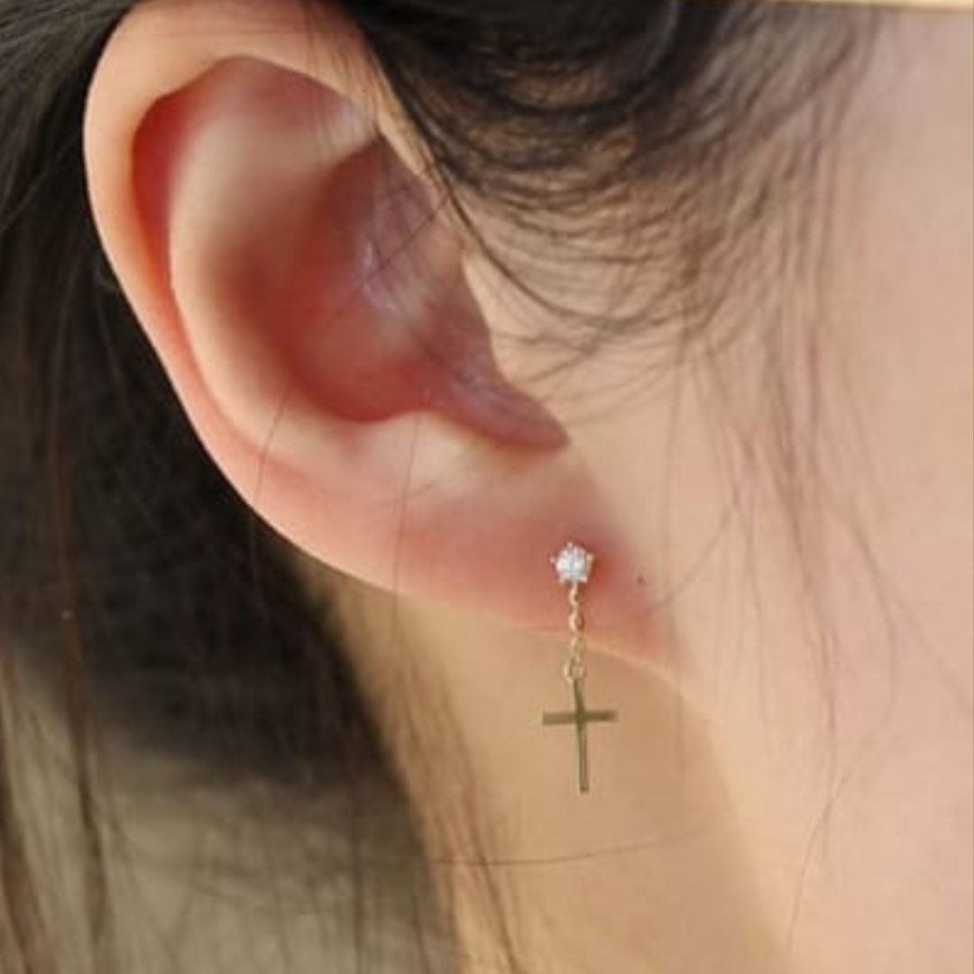 Cross Drop Earrings