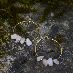 Rose Quartz Hoop Earrings