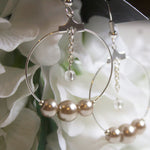 Load image into Gallery viewer, Pearl &amp; Quartz Hoop Earrings
