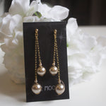 Load image into Gallery viewer, Taupe Pearl Drop Earrings
