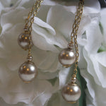 Load image into Gallery viewer, Taupe Pearl Drop Earrings
