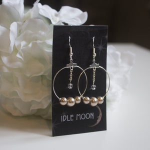 Pearl & Quartz Hoop Earrings