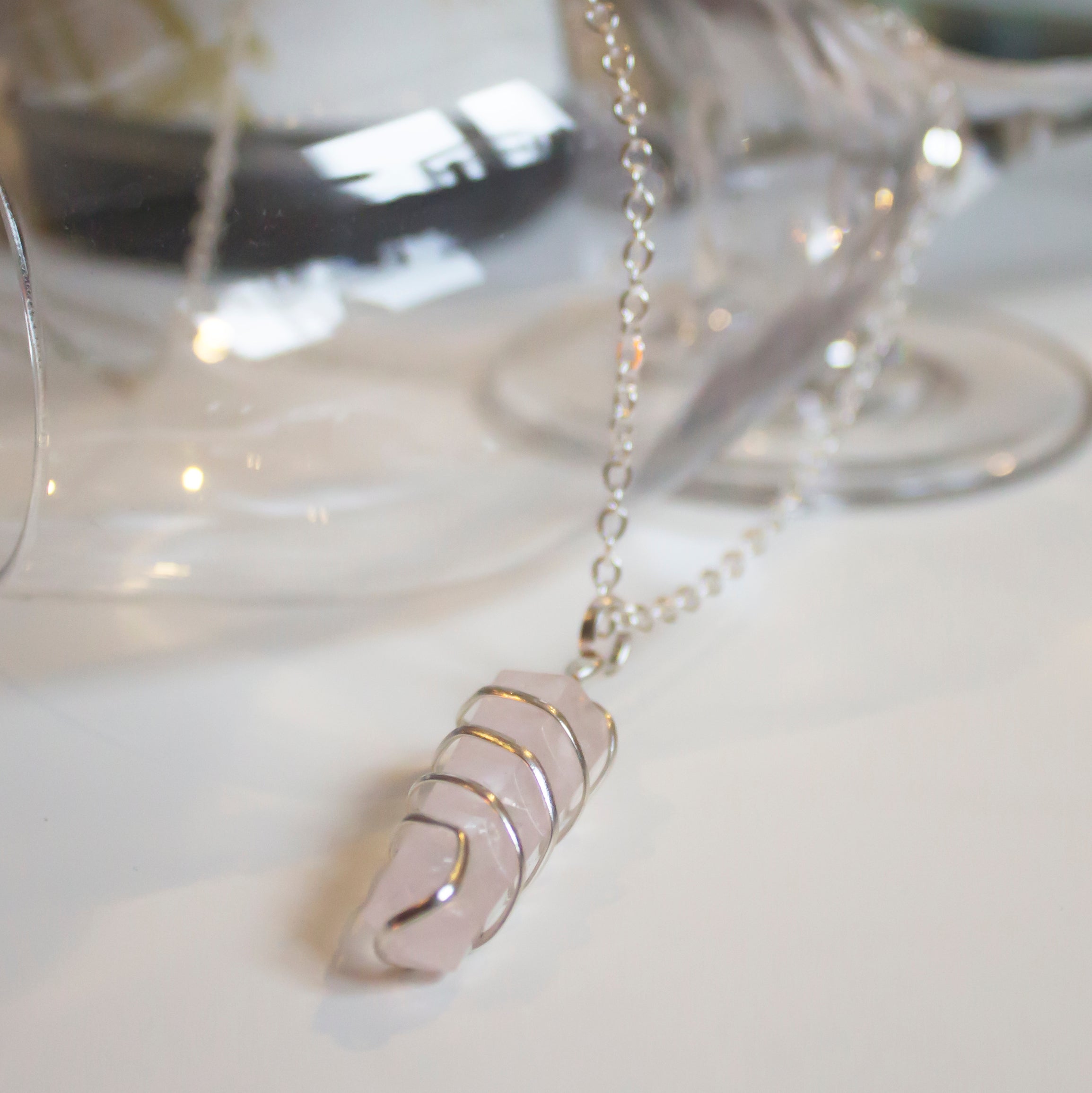 Rose Quartz Wire Wrapped Pendant