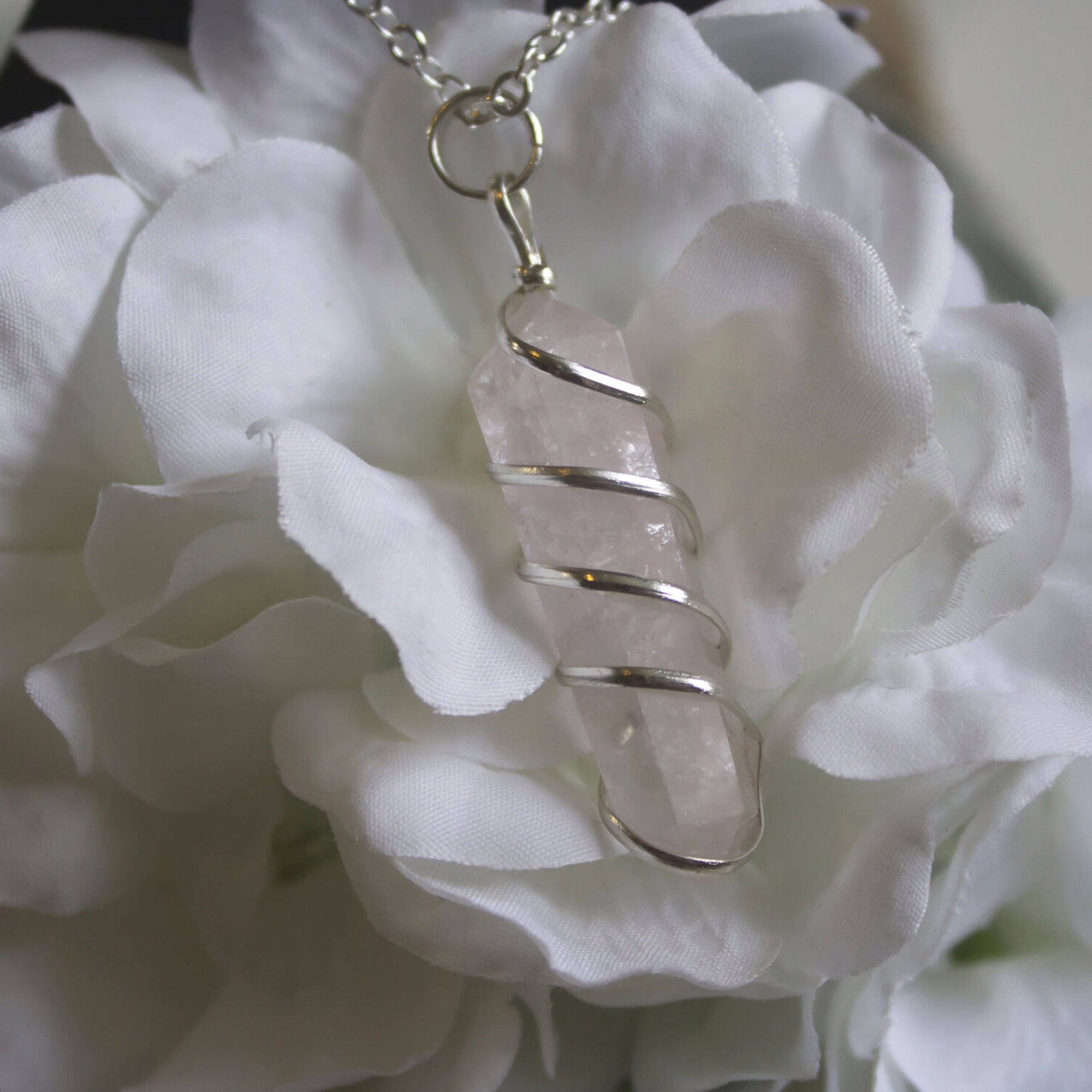 Rose Quartz Wire Wrapped Pendant